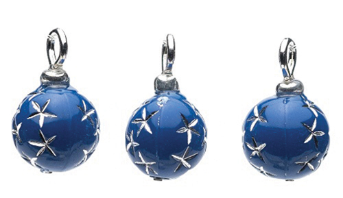 CLD2115 - Navy Starburst Onaments, Pkg. 3