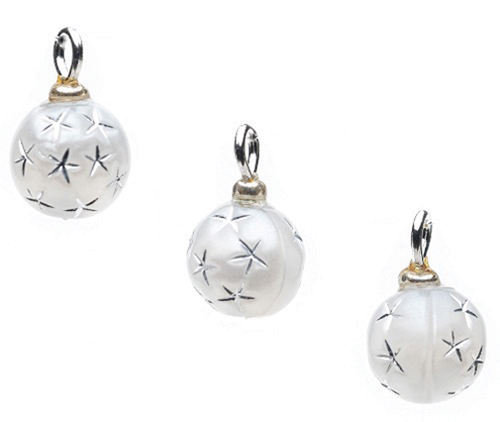 CLD2117 - Silver Starburst Ornaments, Pkg. 3