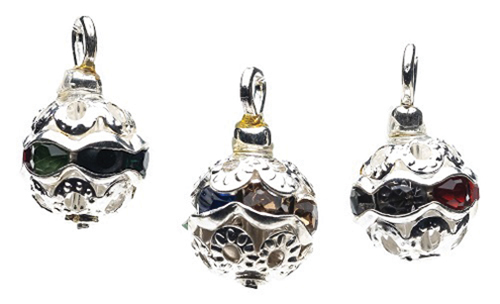 CLD2135 - Multi Crystal Ornament, Pkg. 3