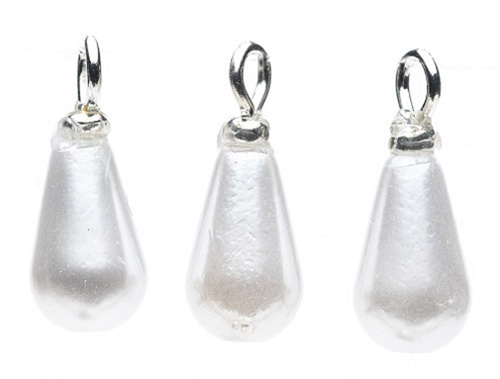CLD2140 - White Drop Ornament, Pkg. 3