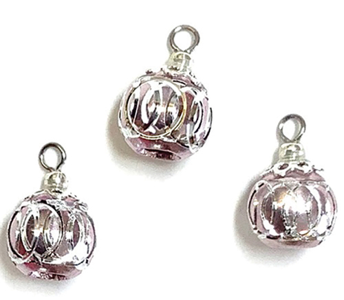 CLD237 - Barely Rose Rings Ornament, Pkg. 3