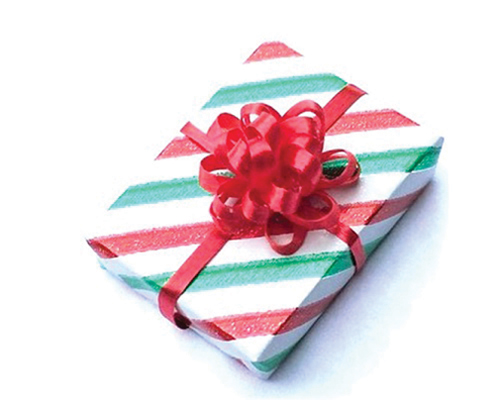 CLD604 - Striped Christmas Gift, 1 Piece