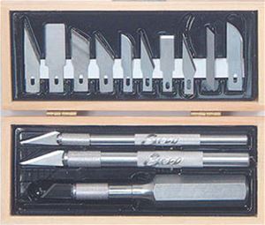 EXL44283 - Craftsman Hobby Knife Set, Wooden Box