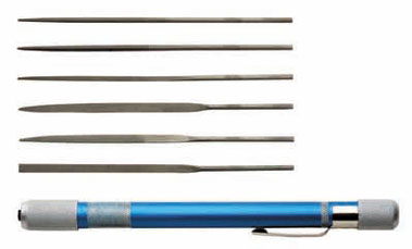 EXL70001 - Aluminum File Handle with 6 Assorted Mini Needle File