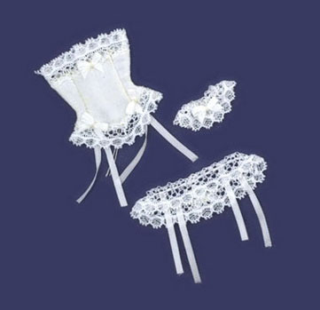FCA1340 - Corset &amp; Suspender Belt White