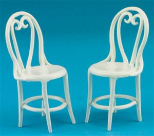 FCA2895WH - 2 Cafe Chairs, White