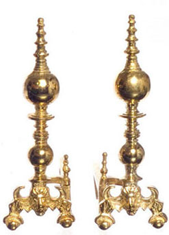 FCA3755BR - Leon Andirons, Brass, 1Pr