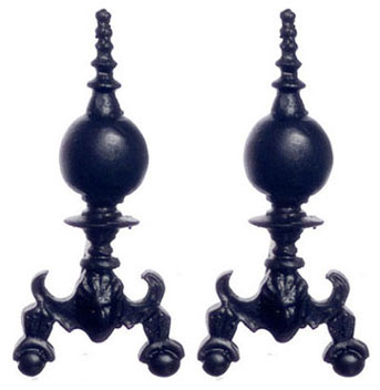 FCA3757BK - Georgian Style Andirons, Black, 1Pr