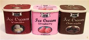 HR54280 - Ice Cream Carton Set - Van, Choc, &amp; Strawberry