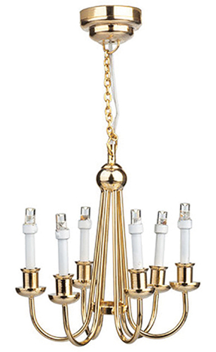 HW2345 - LED 6-Arm Brass Chandelier