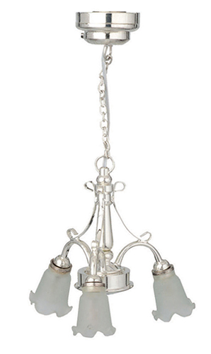 HW2360 - LED Silver 3-Arm Down Tulip Chandelier