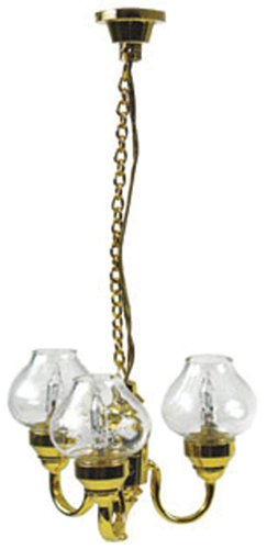 HW2735 - 3-Arm Chandelier, Clear Globes