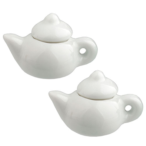 HW45173 - 2 White Teapots