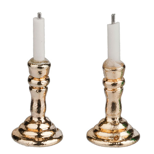 HW80647 - Pair Of Gold Candleholders