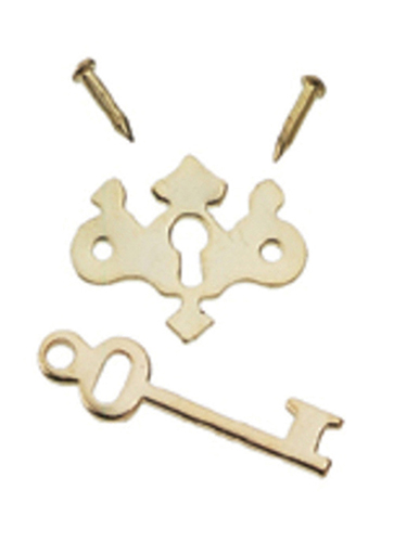 HW1103 - .Chippendale Key Plate with Key/Nail,6