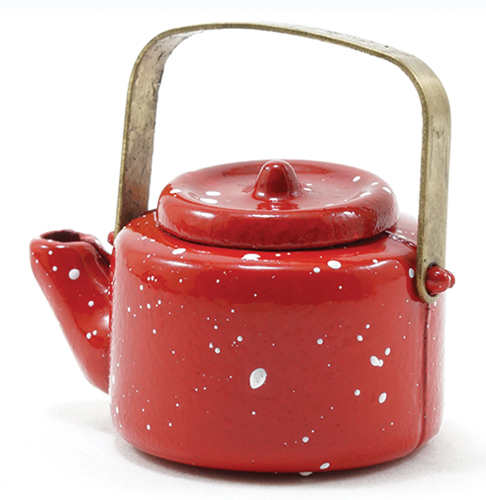 IM65085 - Red Spatterware Tea Kettle  ()