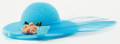 IM65181 - Discontinued: Ladies Hat with Feather, Turquoise  ()