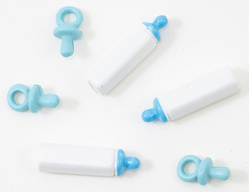 IM65496 - Blue Baby Bottles and Pacifiers Set, 6pc  ()