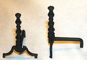 ISL2428 - Fireplace Andirons, Long, Black, 2 Pieces