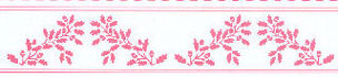 JM21B - Border, 3pc: Acorns, Pink On White