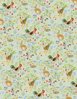 JM44 - Wallpaper, 3pc: Country Springtime, Green