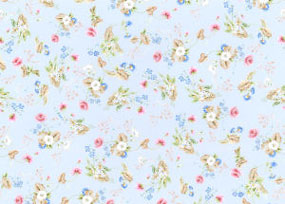 JM74 - Wallpaper, 3pc: Rococo Silk, Blue