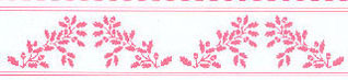 JMS38B - Wallpaper, 3pc: 1/2 Scale Border Acorns, Pink On Wh