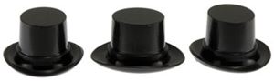 JOS8614 - Plastic Top Hats: Black, 3 Pieces