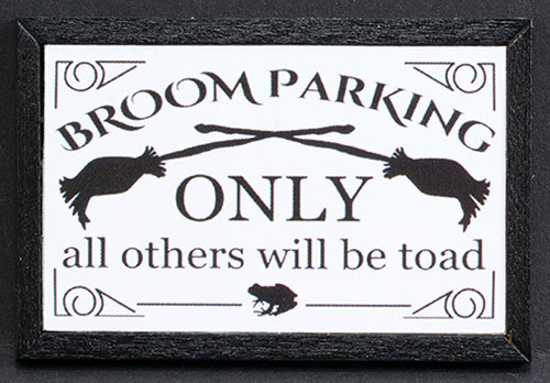 KCMHL12BLK - Broom Parking Only Picture, Black Frame