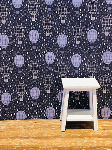 KCMKD3 - Wallpaper, 3pc: Dark Blue Hot Air Balloons
