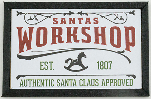 KCMXM9BLK - Santa&#39;s Workshop Picture, 1 Piece, Black Frame
