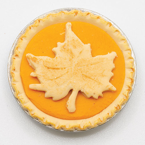 Pumpkin Pie with Leaf Design