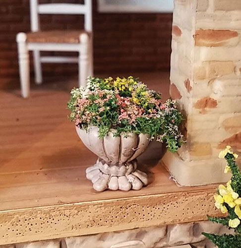 MBPOTF48GY - Planter Pots, Grey with Flowers, 1/2 Inch Diameter Pot