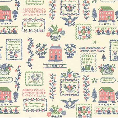 MG104D2 - Wallpaper, 3pc: Mini Sampler, Green (Pink)