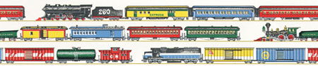 MG136D2 - Wallpaper, 3pc: Choo Choo Border, Multi
