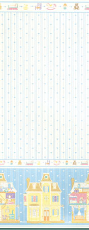 MG137D23 - Wallpaper, 3pc: Dollhouse Fantasy, Blue