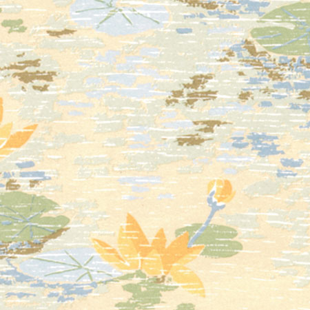 MG145D24 - Wallpaper, 3pc: Lilly Pads, Yellow/Blue