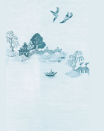 MG191D2 - Wallpaper, 3pc: China Grove Mural Blue