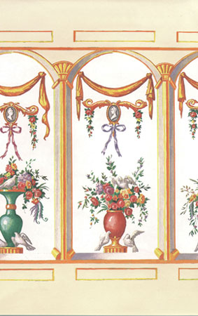 MG193D24 - Wallpaper, 3pc: French Bouquet, Ecru