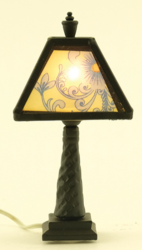 MH1046 - Ornate Tiffany Lamp, Black