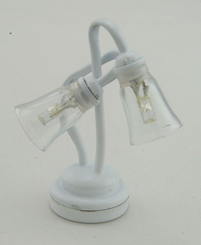 MH51035 - LED Battery Dual Shade Desk Lamp with Wand, White, CR1632 Battery Included, 3 Volt