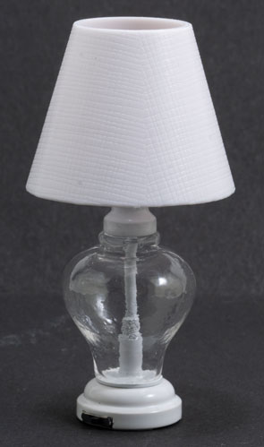 MH51102 - LED Battery Glass Table Lamp, White, CR927 Battery Included, 3 Volt