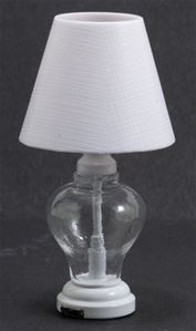 MH51102 - LED Battery Glass Table Lamp, White, CR927 Battery Included, 3 Volt