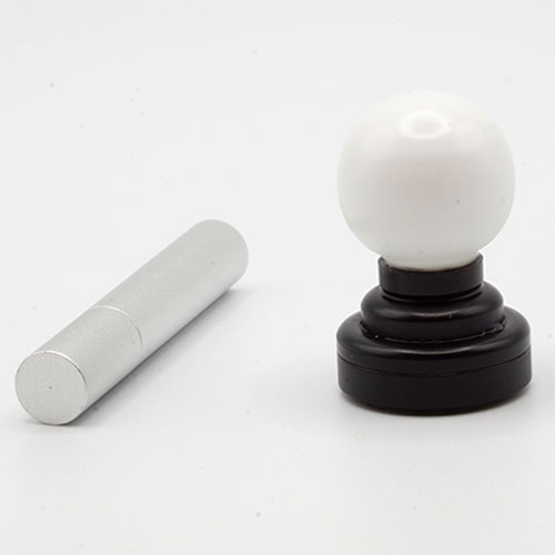 LED Battery Ceiling Lamp with Round White Globe with Wand, Black, CR1632 Battery Included, 3 Volt