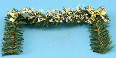 MUL4626 - Fireplace Garland with Gold Bows
