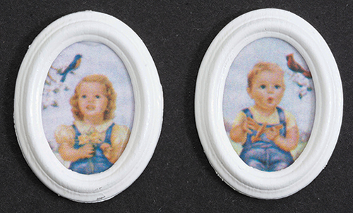 MUL5396A - Spring Prints/Wh Oval Frame 2Pc