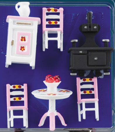 MUL5406A - Discontinued: 1/4In Kitchen Set, Hand Painted, White