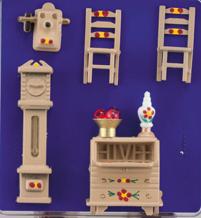 MUL5409B - Discontinued: 1/4In Den Set, Hand Painted, Oak