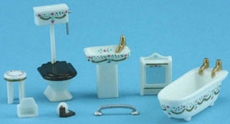 MUL5410A - Discontinued: 1/4In Bathroom Set Wh with Pink