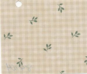 NC89704 - Prepasted Wallpaper, 3 Pieces: Beige Check/Green Leaves